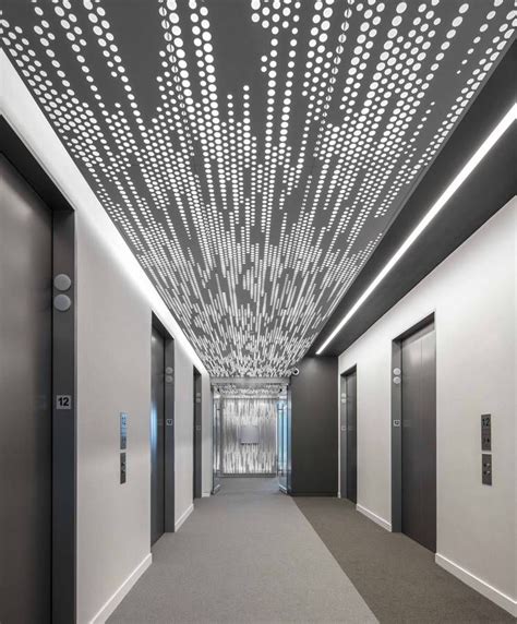 perforated metal grid ceiling